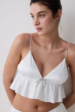 Sutiã bralette triangular branco