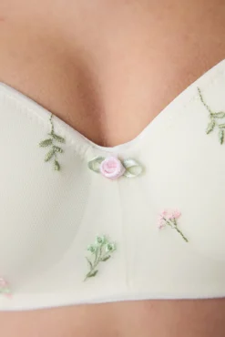 Sutiã com aro floral marfim