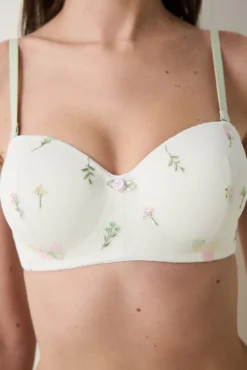 Sutiã com aro floral marfim