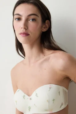 Sutiã com aro floral marfim