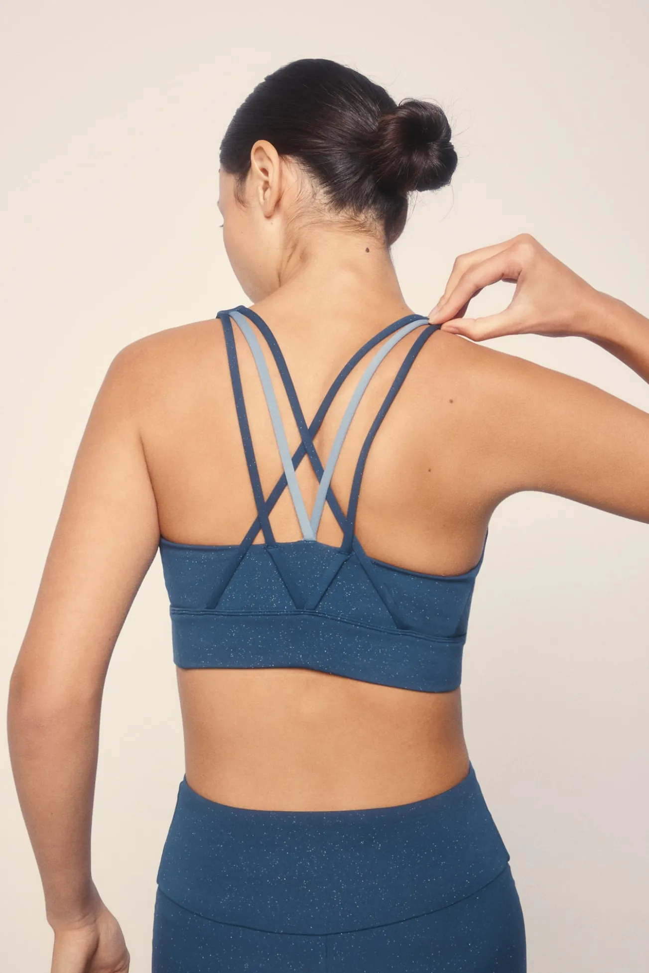 Sutiã esportivo 4D STRETCH com glitter azul