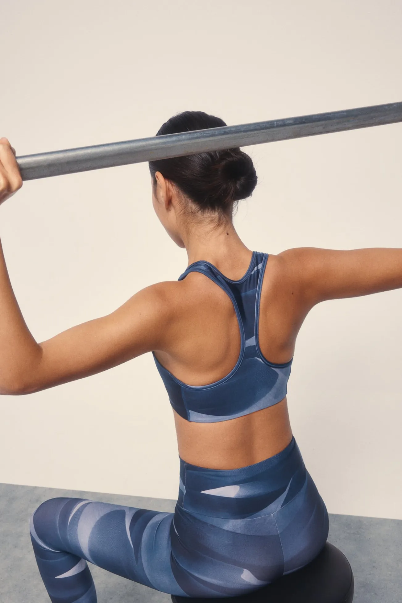 Sutiã esportivo 4D STRETCH estampado em azul
