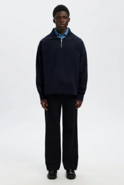 Sweatshirt 100% algodão orgânico com meia fecho-éclair