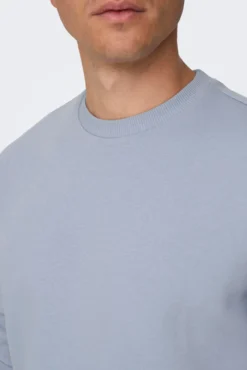 Sweatshirt básico masculino com gola redonda