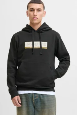Sweatshirt com capuz e logo frontal