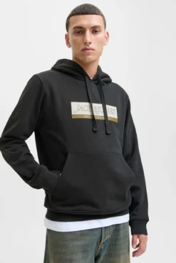 Sweatshirt com capuz e logo frontal