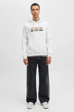 Sweatshirt com capuz e logo frontal