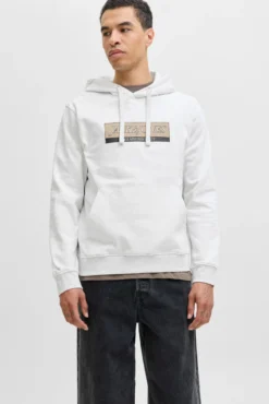 Sweatshirt com capuz e logo frontal