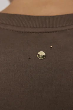 Sweatshirt com detalhe de miçangas