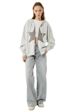 Sweatshirt com fecho-éclair