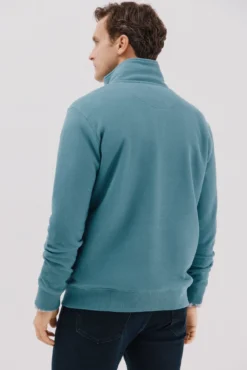 Sweatshirt com gola e fecho-éclair