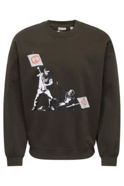Sweatshirt com gola redonda Banksy