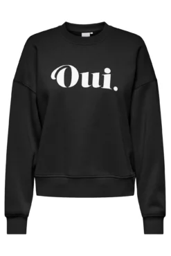 Sweatshirt com texto frontal