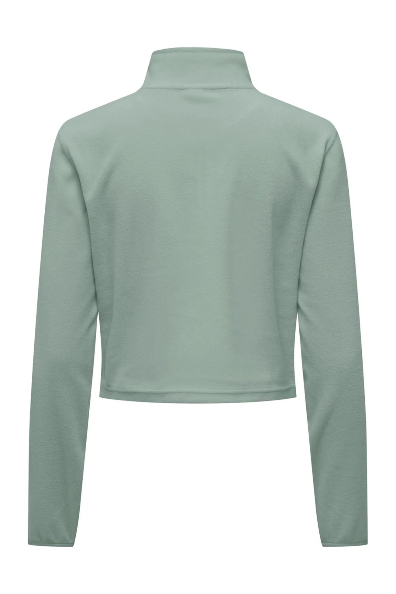 Sweatshirt cropped com gola com fecho-éclair