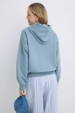 Sweatshirt de capuz de algodão cinza