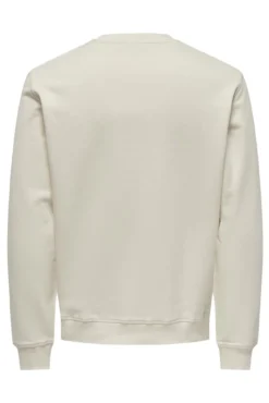 Sweatshirt de gola redonda redonda de corte regular fit com pequena estampa frontal