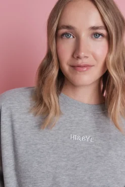 Sweatshirt de lã cinza com logo