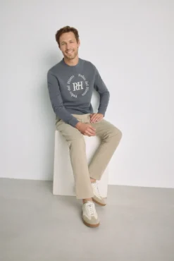 Sweatshirt gola redonda com logo