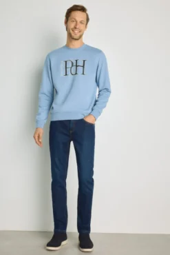 Sweatshirt gola redonda com logo