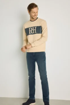 Sweatshirt gola redonda com logo