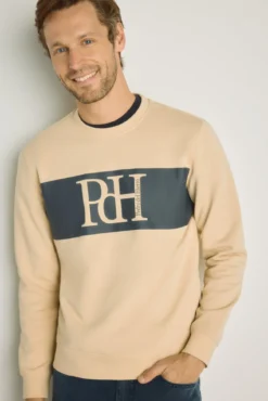 Sweatshirt gola redonda com logo