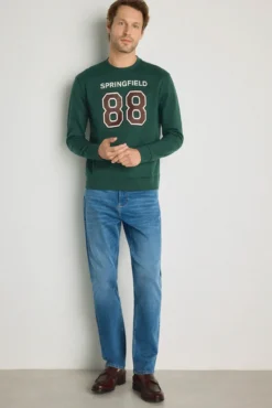 Sweatshirt gola redonda com logo