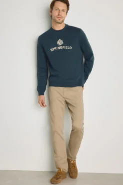 Sweatshirt gola redonda com logo
