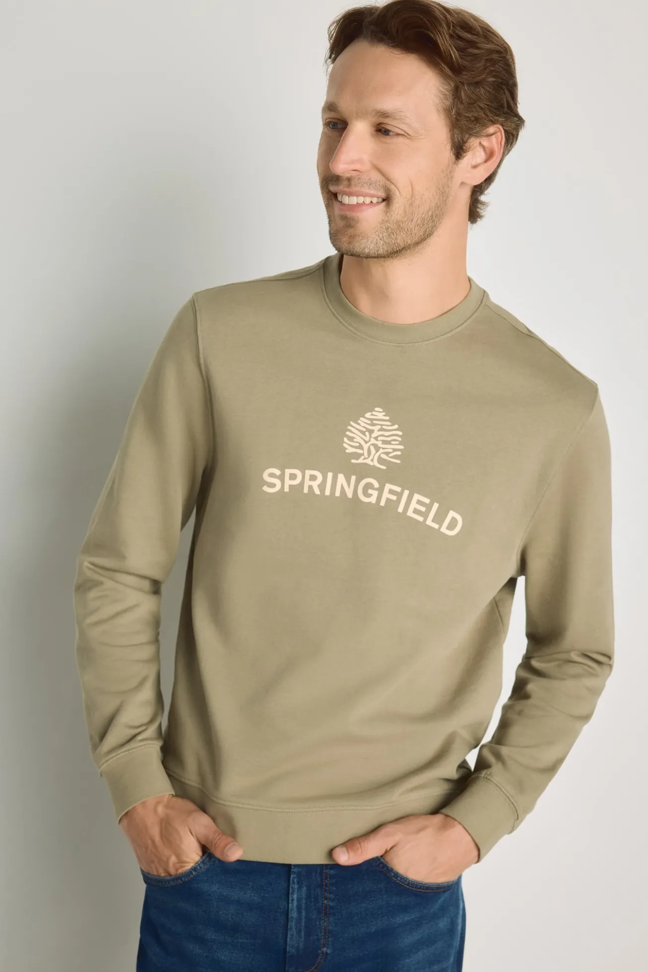 Sweatshirt gola redonda com logo