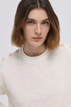 Sweatshirt liso com botões
