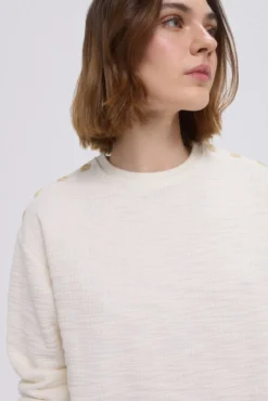 Sweatshirt liso com botões