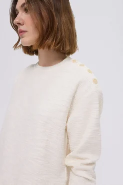 Sweatshirt liso com botões