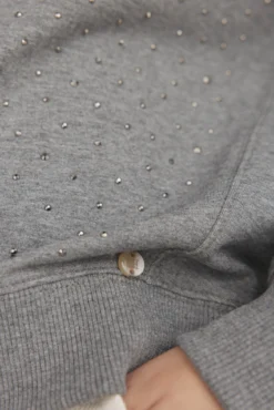 Sweatshirt liso com strass