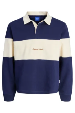 Sweatshirt polo com listras