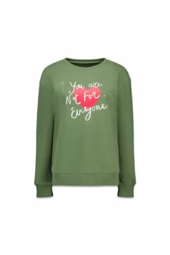 Sweatshirt verde com estampado e bordado