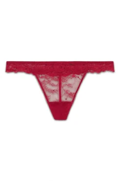 Tanga renda vermelho strass