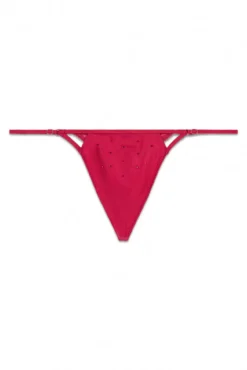 Tanga tira microfibra acetinada vermelho brilho