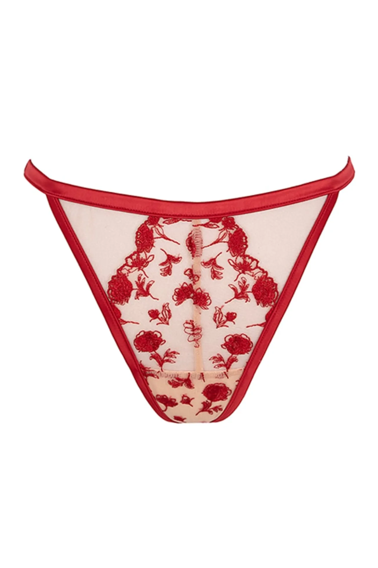 Tanga tira renda vermelha