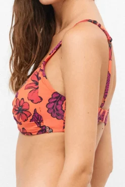 Top biquíni estampado floral tropical