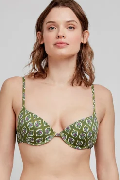 Top biquíni push-up estampado