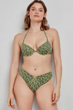 Top biquíni push-up estampado