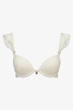Top biquíni push-up folho branco