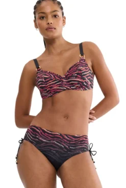 Top biquíni redutor com aro estampado animal