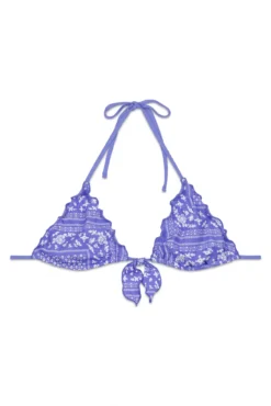 Top biquíni triangular cortina estampado