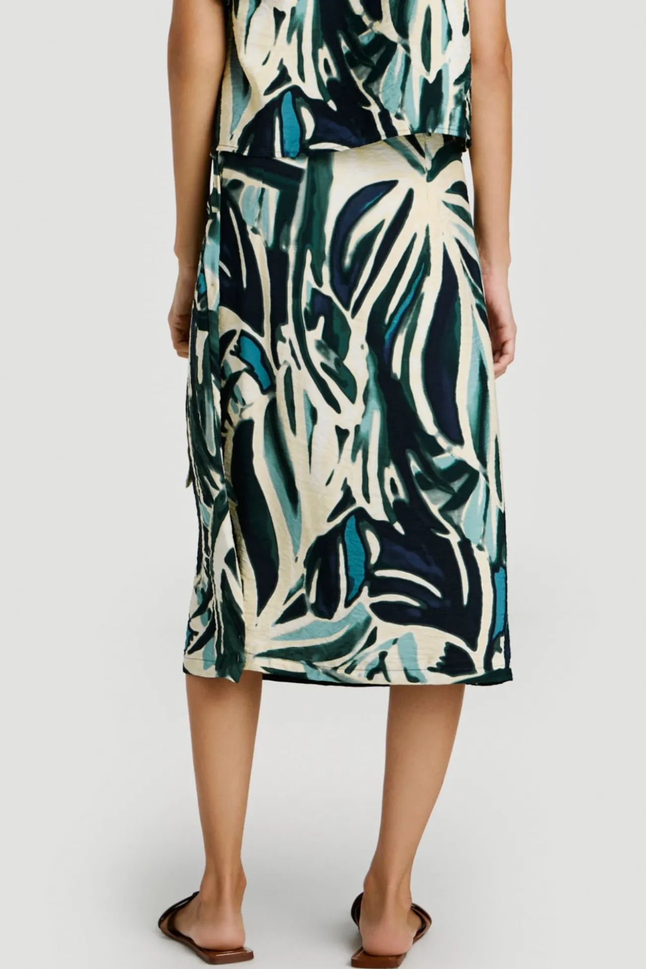 Top com folho estampado em viscose