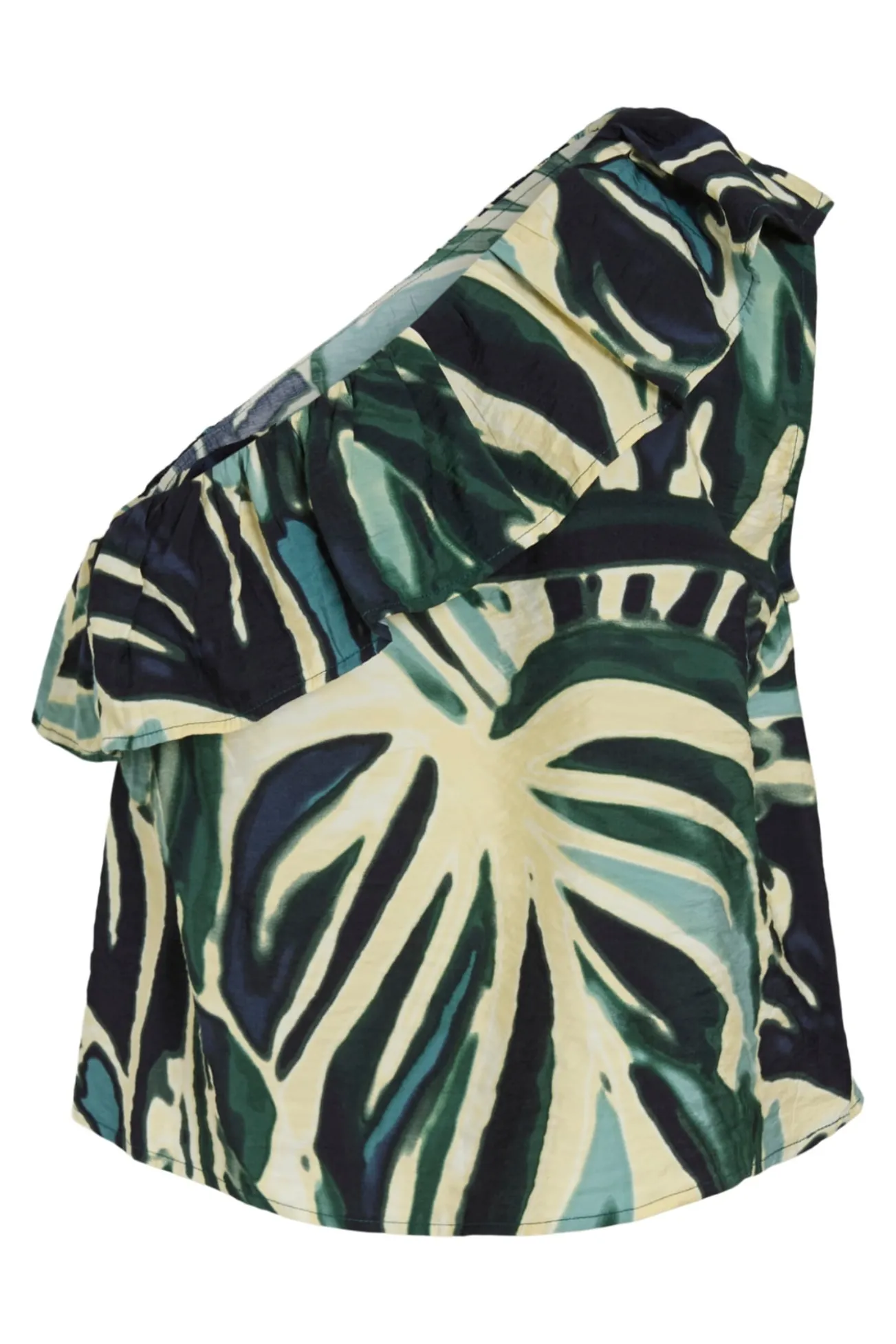 Top com folho estampado em viscose