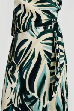 Top com folho estampado em viscose