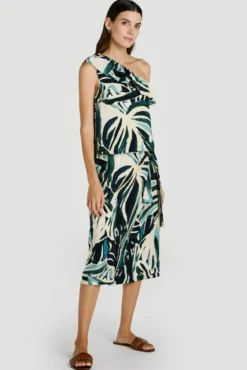 Top com folho estampado em viscose