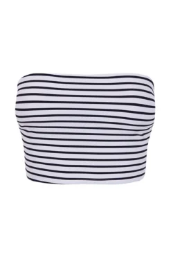 Top cropped riscas marinho