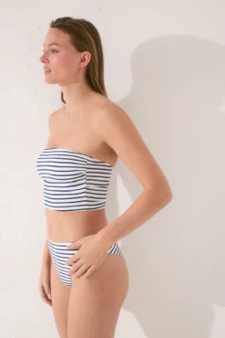 Top cropped riscas marinho