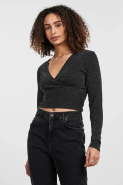 Top curto com lurex